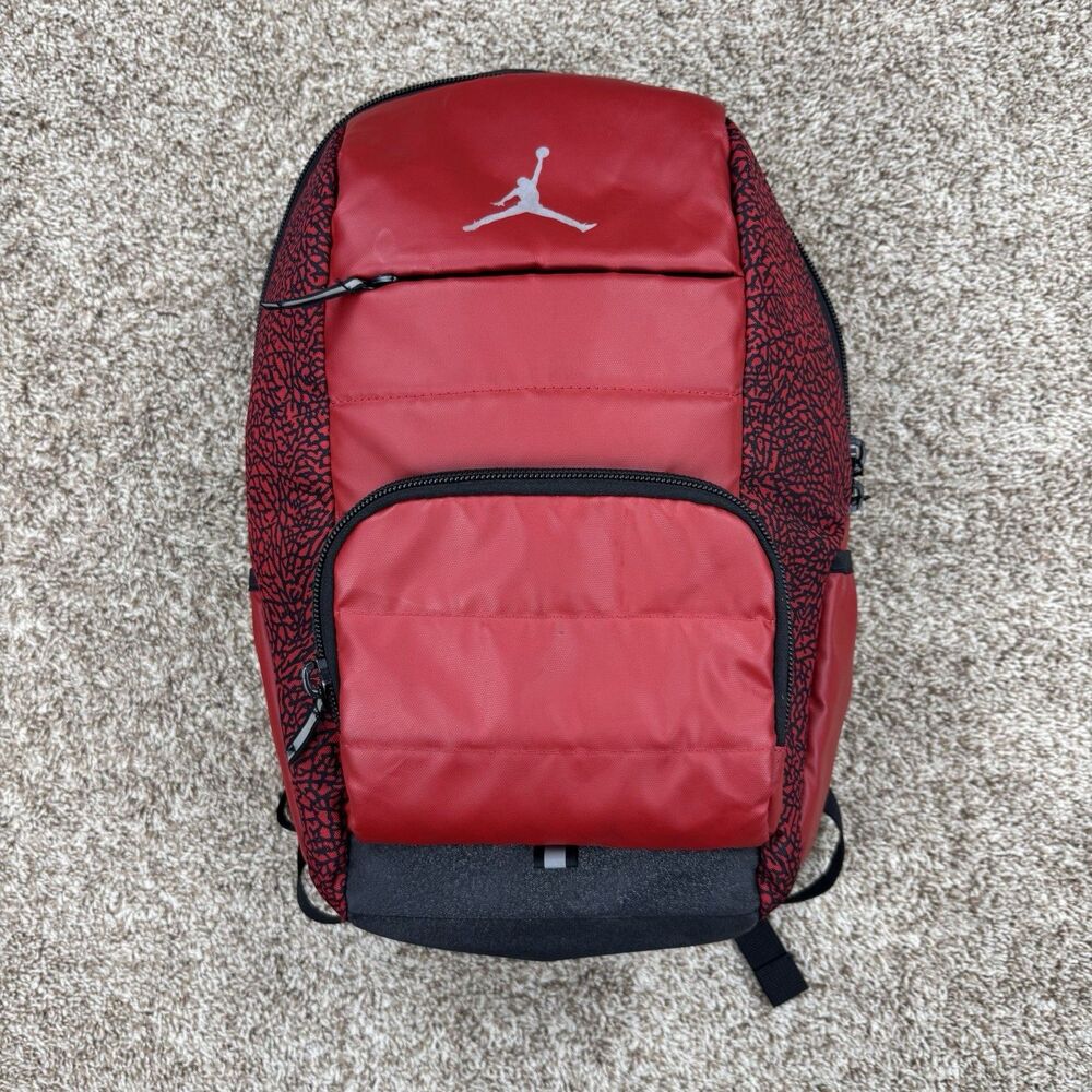 Nike Air Jordan Retro 3 Backpack Gym Red Black Laptop School Elephant Print